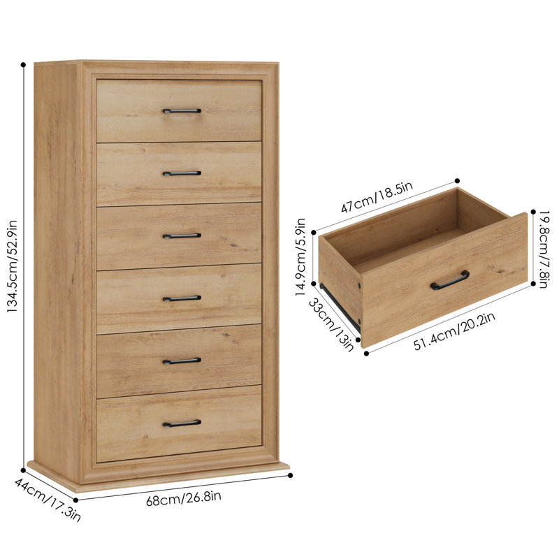 Lark Manor??? Arihana 6 Drawer 53'' Tall Dresser, Vertical Dresser ...